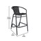 Flash Furniture Lila  Commercial Grade Black Rattan Indoor-Outdoor Restaurant Barstool, PK4 4-SDA-AD632032R-BK-GG - alternate 10